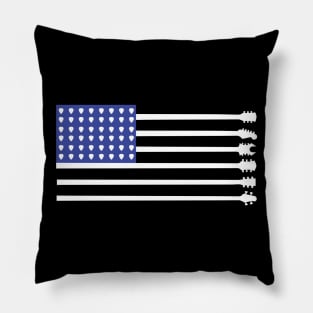 Guitar American Flag USA Pillow