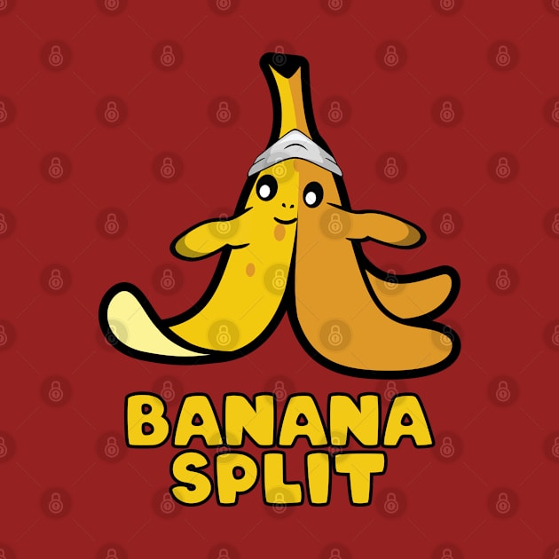 Funny banana split doing yoga by Donut lover