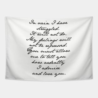 JANE AUSTEN Pride and Prejudice Mr. Darcy Engagement Speech Tapestry