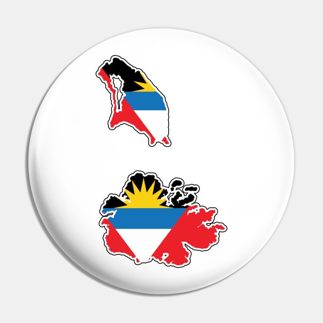 Antigua and Barbuda National Flag in Map Pin by IslandConcepts