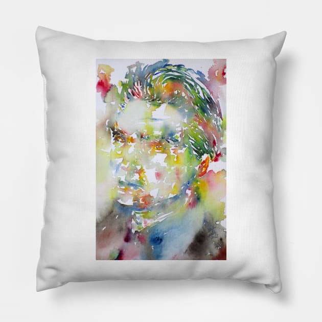 EMIL CIORAN - watercolor portrait .1 Pillow by lautir