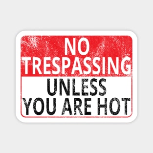 No Trespassing: Unless You Are Hot (Distressed Sign) Magnet