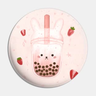 Strawberry bunny bubble tea 🍓🐰 Pin