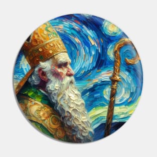 Saint Patrick at Starry Night Pin