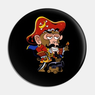 Swinging Buccaneer: Monkey Pirate Design Pin