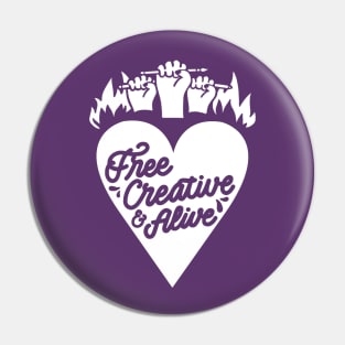 Free, creative & alive Pin