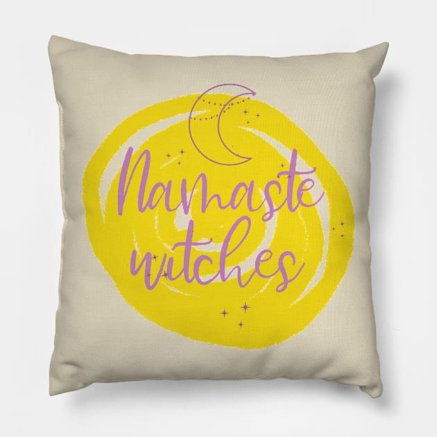 Namaste witches Pillow by LaBellaCiambella