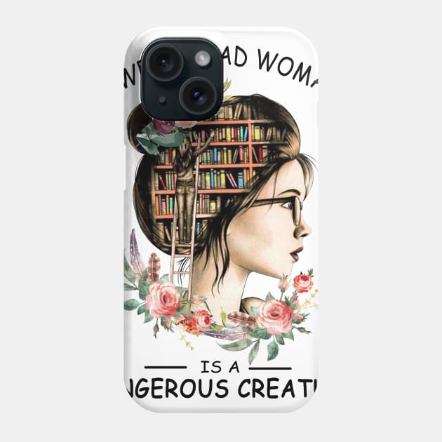 Feminist Dangerous Well-Read Woman Book Phone Case by ValentinkapngTee