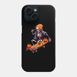 Skeleton Skater Halloween Pumpkin Phone Case