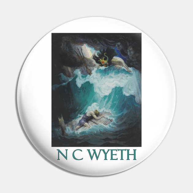 Neptune Battles with Odysseus by N C Wyeth Pin by Naves