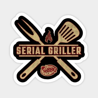 Serial Griller – Retro BBQ Design for Grill Masters Magnet