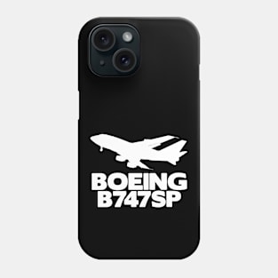 Boeing B747SP Silhouette Print (White) Phone Case