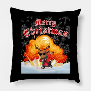 Merry Christmas Dab-splosion Pillow