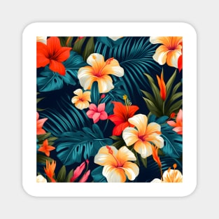 Tropical Flowers Pattern 14 Magnet