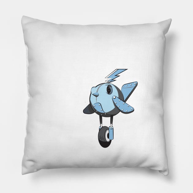 Futuristic Robotics Bird Spy Pillow by callingtomorrow