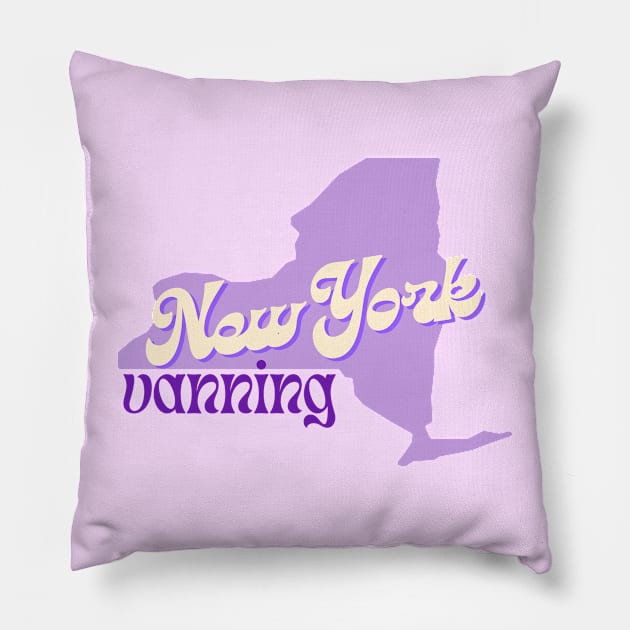 New York Vanning (Groovy Purple) Pillow by NextGenVanner