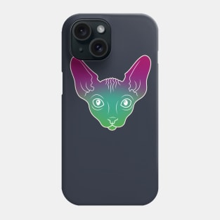 Purple-Green Sphynx Cat T-Shirt Phone Case