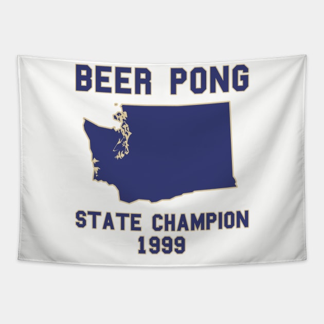 Vintage Washington Beer Pong State Champion T-Shirt Tapestry by fearcity