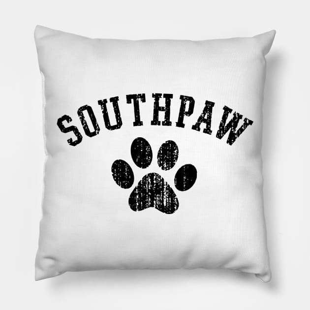 Southpaw black Pillow by alvaroamado