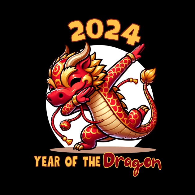 Year of the Dragon 2024 New Year Dabbing Chinese Zodiac by WearablePSA