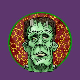 Frankensteins Monster portrait with covid patern for Halloween 2020 T-Shirt