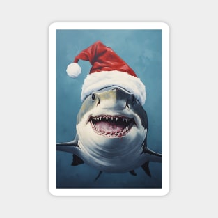 Shark Santa Claus Christmas Magnet