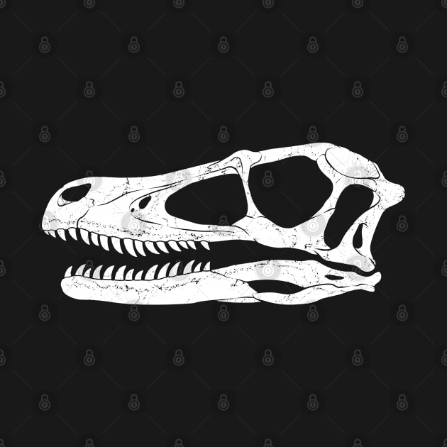 Velociraptor fossil skull by NicGrayTees