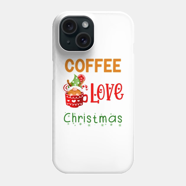 Christmas Love and Coffee Festive Gnome Phone Case by KZK101