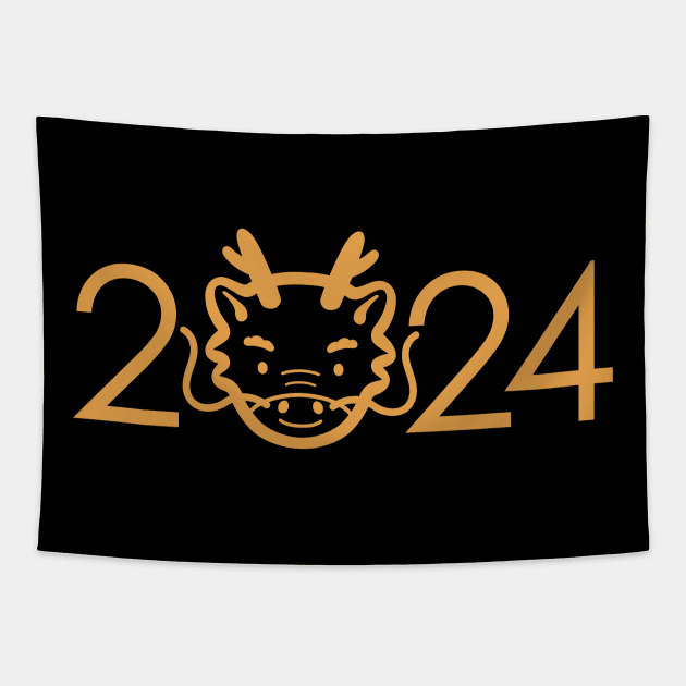 New Year 2024 Godzilla 2024 Happy New Year Tapestry TeePublic