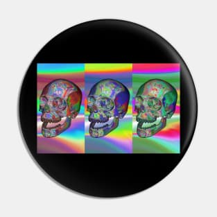 Aesthetic Triple Rainbow Crystal Skull ∆∆∆∆ Graphic Design/Illustration Pin