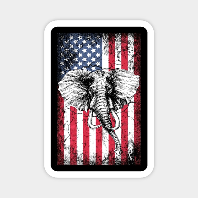 Patriotic Elephant American Flag Magnet by Sinclairmccallsavd