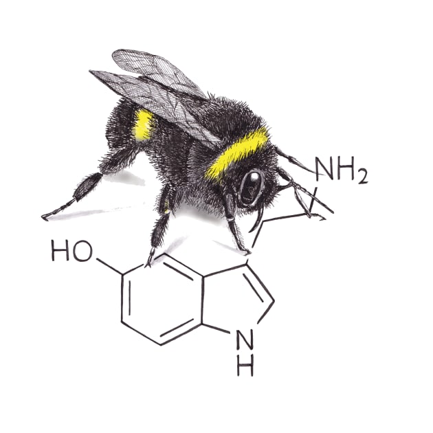 Bee Happy - Serotonin Hand Drawn Design by Squidoodle