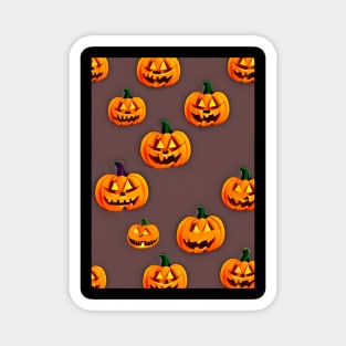 Cute Pumpkin Halloween Scary faces Magnet