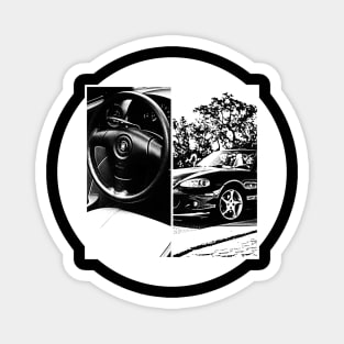 Mazda Miata MX-5 NB Black 'N White 5 (Black Version) Magnet