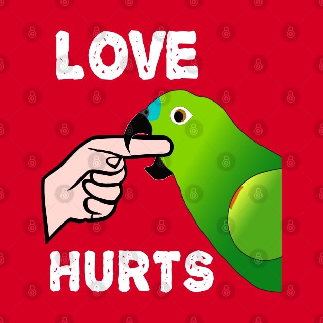 Love Hurts Blue Front Amazon Parrot Biting  (Ver.2) by Einstein Parrot