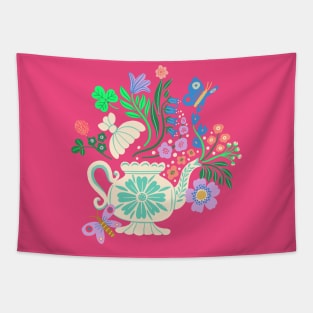 Floral Teapot Tapestry