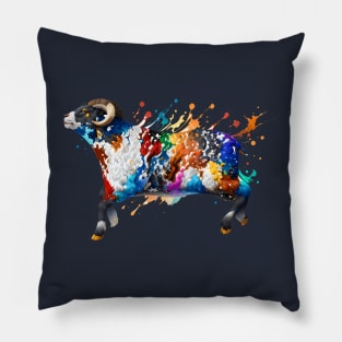 Fiery Aries Ram Pillow