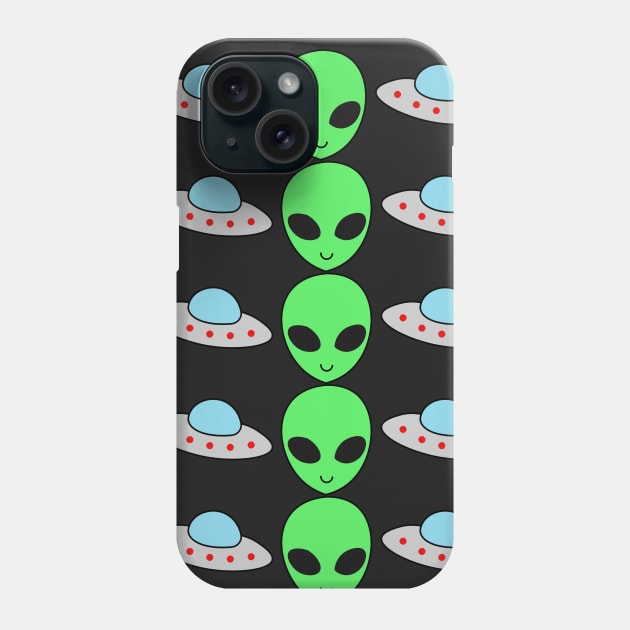 I Want To Believe Cute Outer Space Alien Flying Saucer Phone Case by charlescheshire