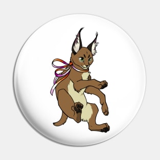 Lesbian Pride Caracal (Lesbian Floppa) Pin