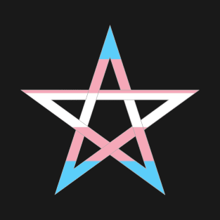 Trans Flag Pentagram (in silver) T-Shirt