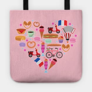 Paris France Clip art Heart Tote