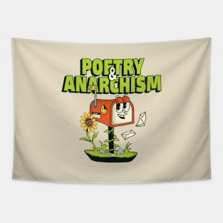 Poetry & Anarchism Beige T-shirt Tapestry