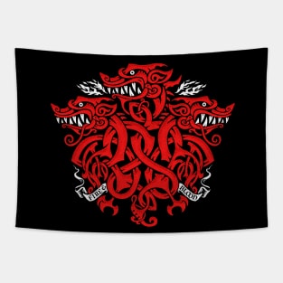 Triple-headed dragon knot Tapestry