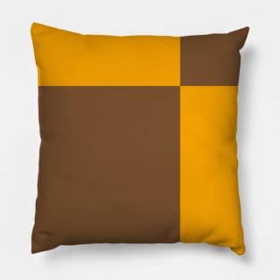 Two Colored Off Centered Square Pattern - Brown and Orange - Abstract and Minimal Throw Pillow