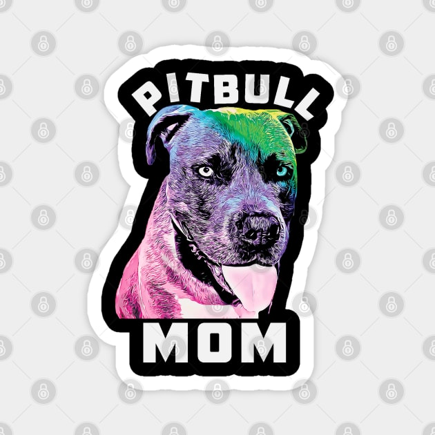 Womens Blue Nose Pitbull Mom Pop Art Style Cool Pit Magnet by Rosemarie Guieb Designs