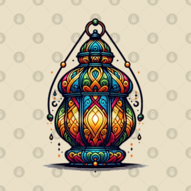 Moorish Charm: Colorful Lantern Artwork by AmelieDior