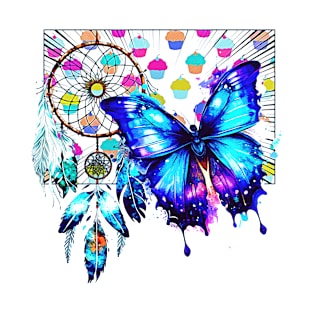 A Butterfly, A Dream Catcher, And Cupcakes T-Shirt