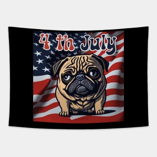 Pug 4th July Tapestry