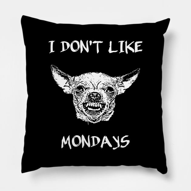 I don't like Mondays Pillow by childofthecorn