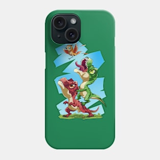 T-Rexs and little bird Phone Case